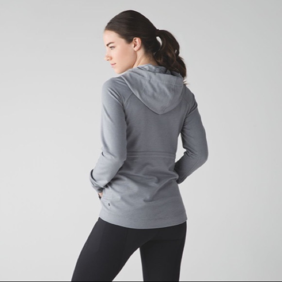 lululemon athletica Jackets & Blazers - Lululemon Take Ten Grey Hoodie Jacket Cinch Waist